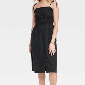 Universal Thread Target women’s black tie strap  smock top midi dress size LARGE